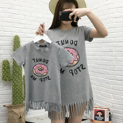 Vestido con Flecos y Estampado de Donas