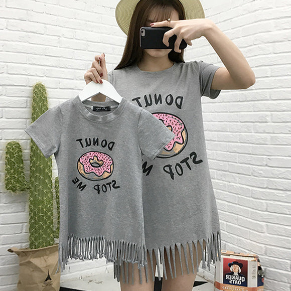 Vestido a Juego Mamá e Hija con Donas y Flecos