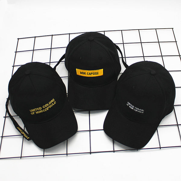 Gorra de Béisbol Estilo Coreano con Bordado de Letras y Visera Curva