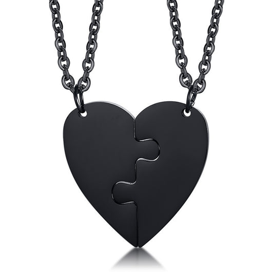 Dije de Amistad Corazón en Acero Titanio - Juego de Dos Piezas - Image 9