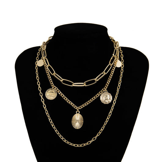 Collar Múltiple Hip Hop con Medallas Colgantes - Image 19