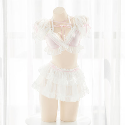 Conjunto de Lencería Pearl Sweetheart con Falda