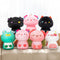 Cojín de Peluche Suave con Diseño de Gato Negro, Vaca y Rana