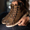 Botas de Montaña Retro Caña Alta en Cuero para Hombre