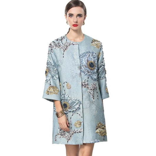 Blazer Azul Tres Cuartos para Mujer - Elegancia Versátil - Image 5