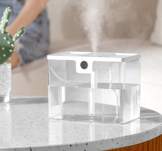 White rectangular humidifier with a gray handle and a digital display showing '86' on a white background. - Image 10