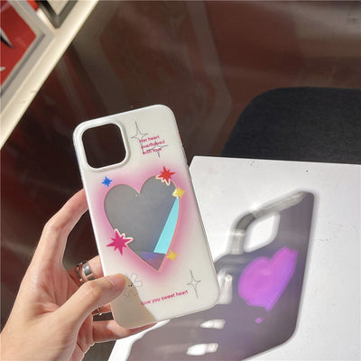 Funda para Celular con Diseño de Corazón Láser Iridiscente - Image 3