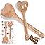Set de 5 utensilios de cocina de madera Star Wars – Cucharas grabadas estilo quemado, ideal para regalos divertidos y decoración temática - Tekeno