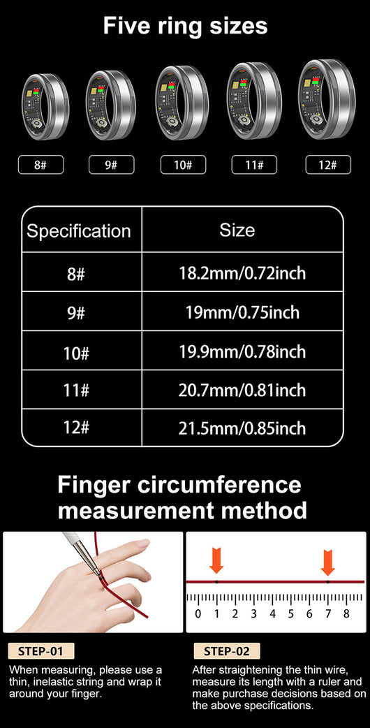 Anillo Inteligente con Monitor de Frecuencia Cardíaca, Oxígeno y Sueño - Image 10