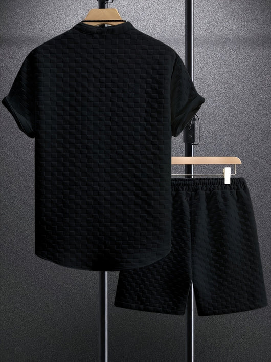 Camisa Casual Jacquard de Manga Corta para Hombre - Image 21