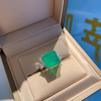 Anillo de Rubí y Esmeralda Sintética con Elegancia Clásica para Mujer - Image 6