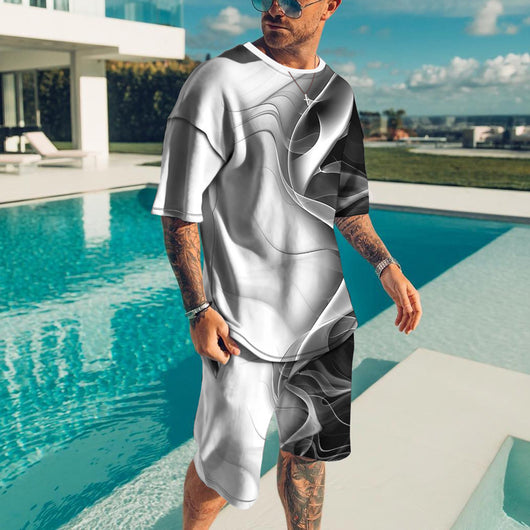Traje Corto de Hombre con Degradado de Cintas - Image 9