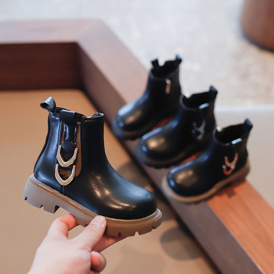 Botas Martin Infantiles de Invierno Estilo Británico con Felpa