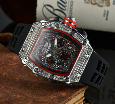 Reloj de Lujo para Hombre con Diseño Calavera y Cristales Brillantes - Image 6