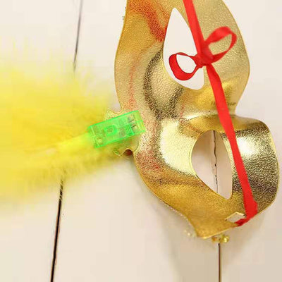 Máscara de Fibra Óptica Luminosa Princesa Mascarada LED con Plumas para Niños - Image 4