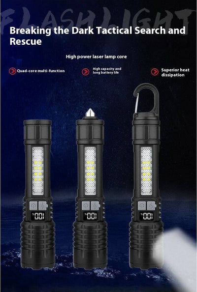 Linterna Táctica Recargable con Zoom y Láser Blanco para Patrullaje - Image 20