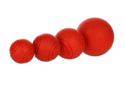 Orange rubber pet toy ball with textured surface and grooved lines, 5cm diameter, suitable for small dogs. - Image 20