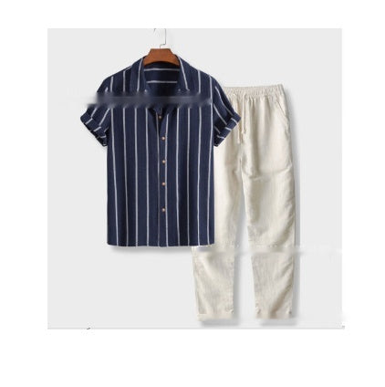 Traje Casual Hombre Estampado Manga Corta - Conjunto Moderno y Versátil - Image 12
