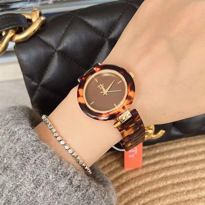 Reloj Retro para Mujer con Ámbar Hawksbill - Estilo Vintage de Alta Gama