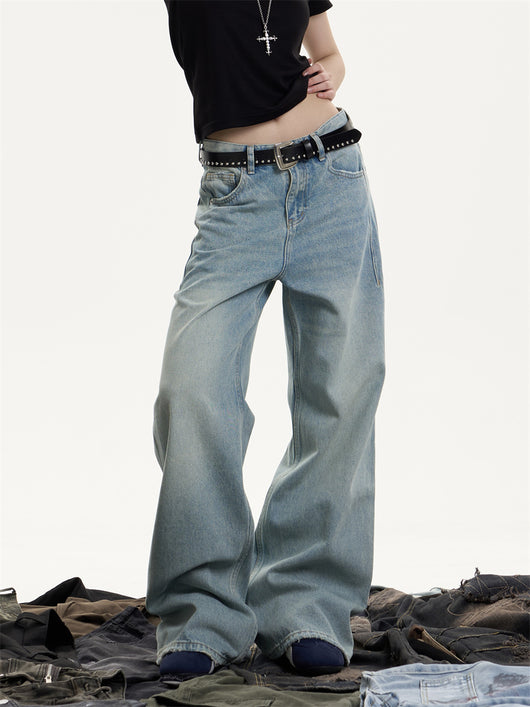 Jeans Rectos Holgados Vintage Desgastado para Mujer - Image 3