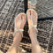 Sandalias Planas con Strass y Perlas para Mujer
