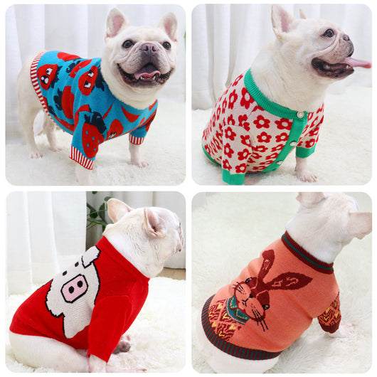 Suéter Otoño Invierno para Perros - Diseño Cartoon Toro Aero Botones - Image 2