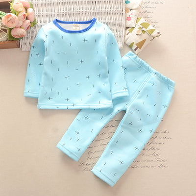 Toddler unisex long-sleeve underwear set with colorful car print in blue, yellow, and pink on a white background. - Image 7