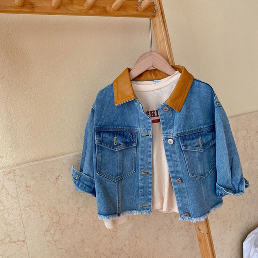 Chaqueta de Mezclilla Infantil Unisex con Detalles de Costura - Image 3