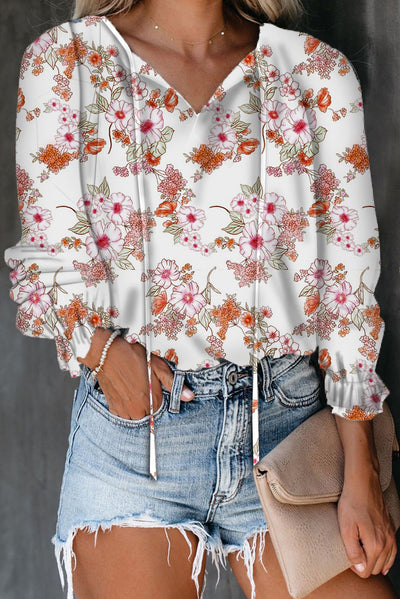 Blusa Casual Suelta de Chifón Estampada de Manga Larga - Image 13