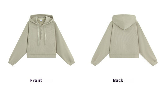 Sudadera Cropped Suelta con Ajuste en Dobladillo para Mujer - Image 11