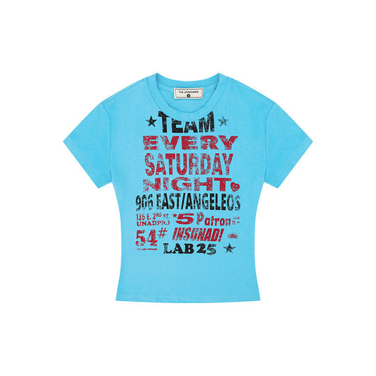 Playera Retro Casual con Estampado de Letras para Mujer - Image 2