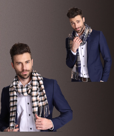 Bufanda Escocesa para Hombre Invierno Cálida Estilo Europa - Image 53