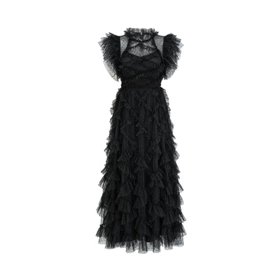 Vestido Elegante sin Mangas con Cuello Tortuga y Falda Tableada Bordada - Image 48