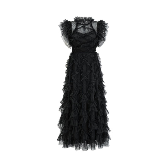 Vestido Elegante sin Mangas con Cuello Tortuga y Falda Tableada Bordada - Image 48