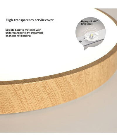 Lámpara de Techo LED Minimalista Estilo Chino Contemporáneo con Textura de Madera - Image 19