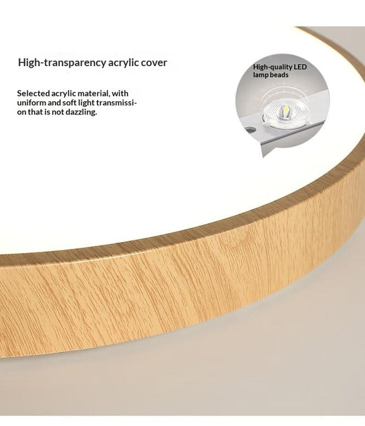 Lámpara de Techo LED Minimalista Estilo Chino Contemporáneo con Textura de Madera - Image 19