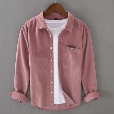 Camisa Suelta de Pana Retro Americana para Hombre - Image 3