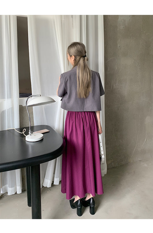 Falda A-línea Corta de Algodón y Lino - Corte Slim - Image 27