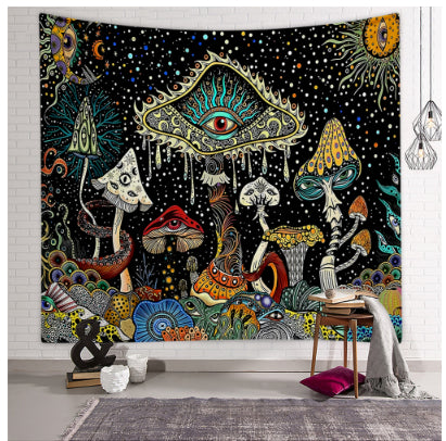 Tapiz de Poliéster con Diseño de Hongos y Calavera para Dormitorio - Image 7