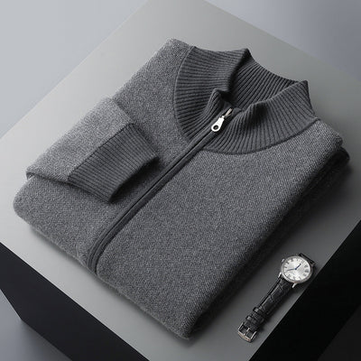 Cardigan de Cuello Alto con Cierre de Cachemira para Hombre - Image 2