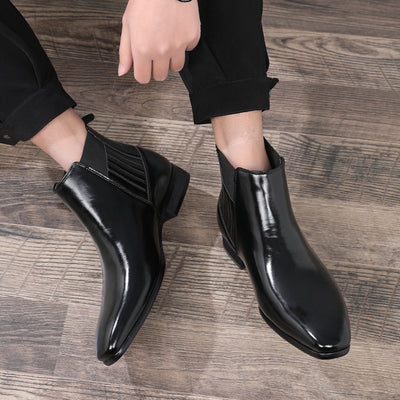 Botas Chelsea Puntiagudas Estilo Británico para Hombre - Zapatos Formales de Cuero - Image 4