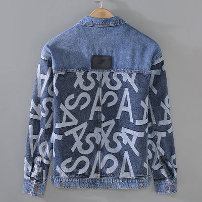 Chaqueta Denim Oversized Estilo Coreano con Costuras Artesanales para Hombre - Image 2