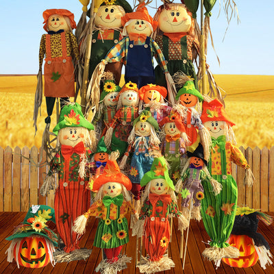 Adorno de Calabaza Decorativo Espantapájaros Aterrador - Image 4