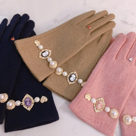 Guantes de Perla con Retrato Antiguo para Mujer - Image 19