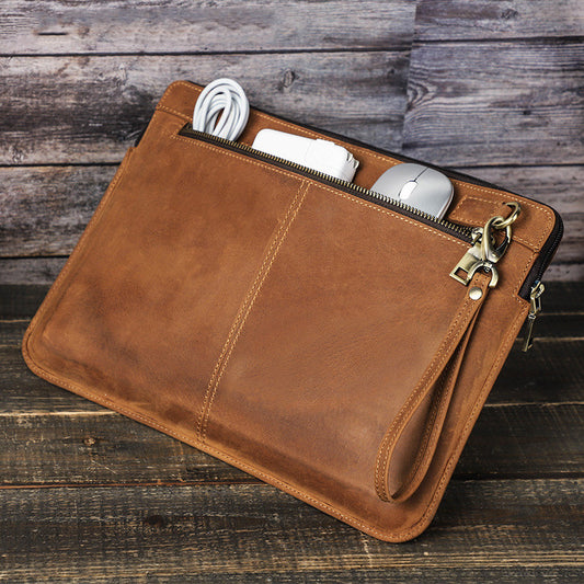 Funda Protectora para Laptop en Cuero Crazy Horse - Maletín Portátil Elegante