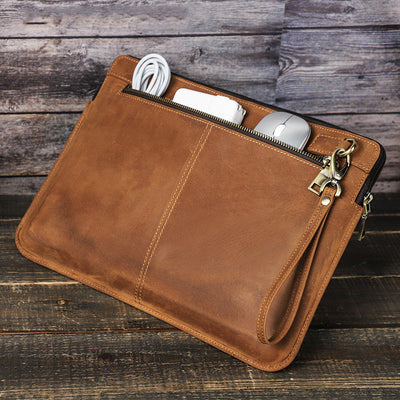Funda Protectora para Laptop en Cuero Crazy Horse - Maletín Portátil Elegante