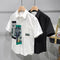 Camisa Colorblock de Manga Corta con Bolsillo para Hombre