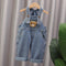 Overol Denim Infantil con Estampado Retro Vintage
