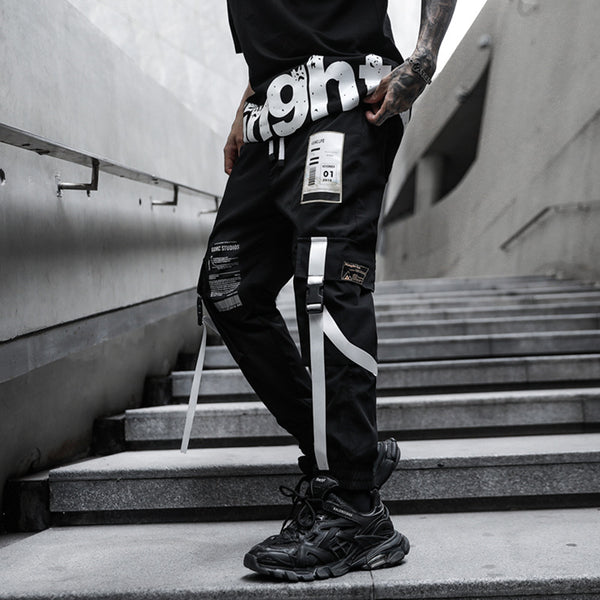 Pantalones Cargo Holgados Hip Hop Web Dark para Hombre