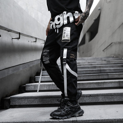 Pantalones Cargo Holgados Hip Hop Web Dark para Hombre